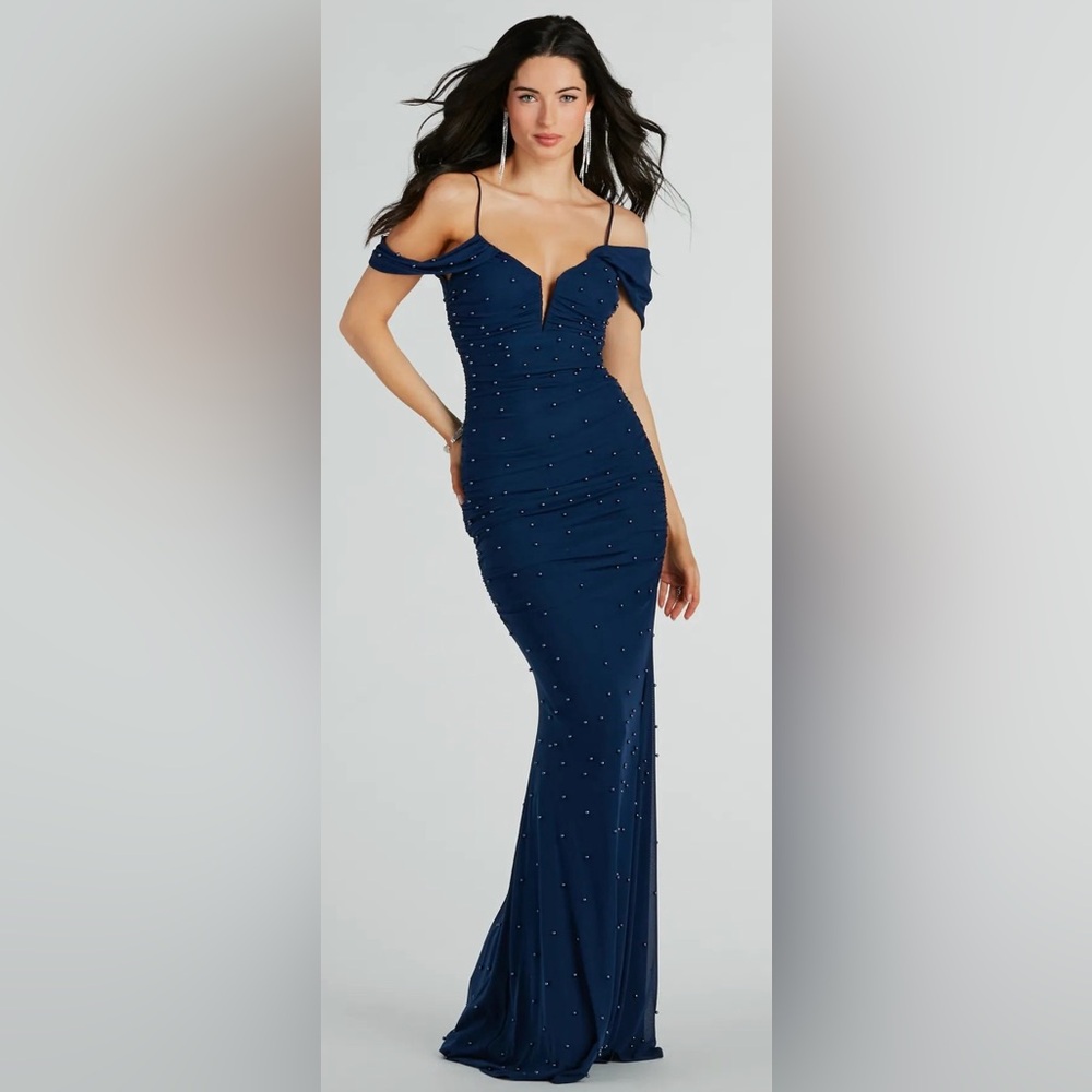 Charlene Faux Pearl Mesh Mermaid Dress